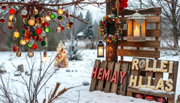 DIY Outdoor Christmas Decorations from Recycled Materials